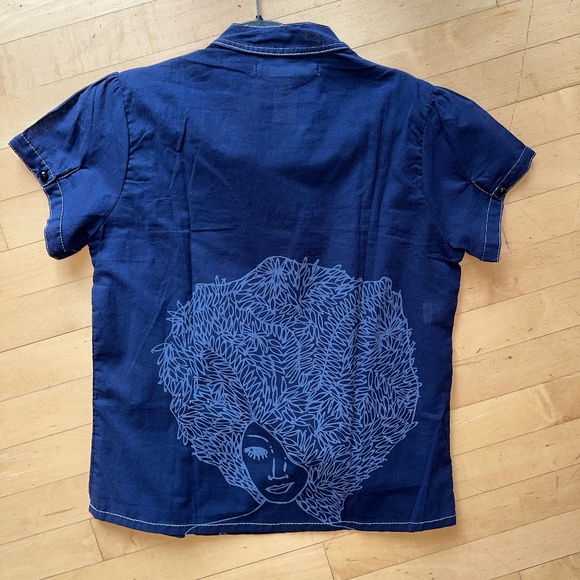 TIZA amano Designer Navy top, S, GD1229 - Picture 3 of 3